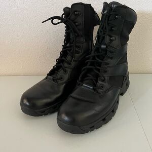 Bates black combat boots with zipper sides